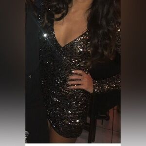 Long Sleeve MINI Sequin NYE Dress